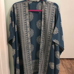 Rare earthbound blue medallion kimono-BoHo